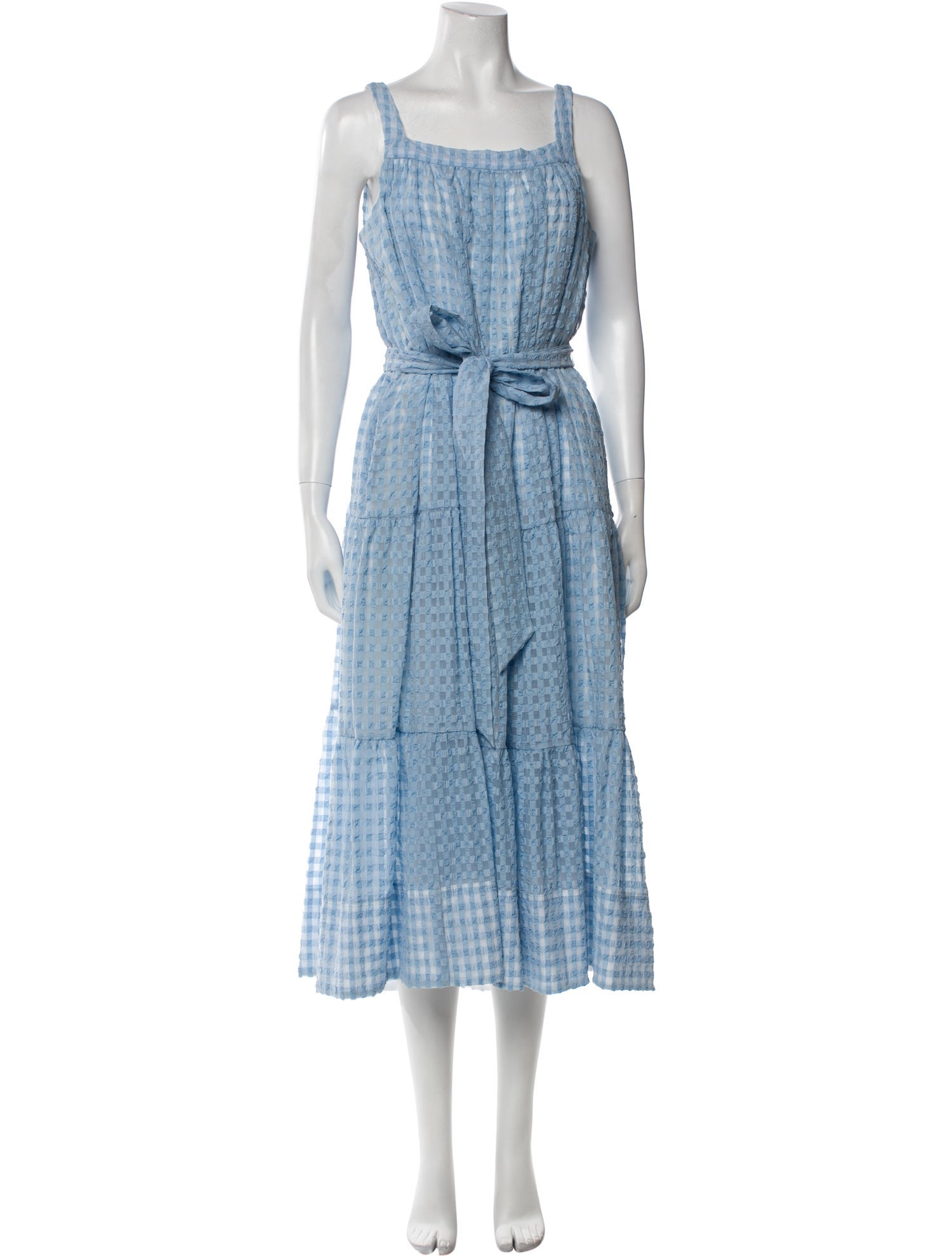 Tanya Taylor Square Neckline Midi Length Dress
