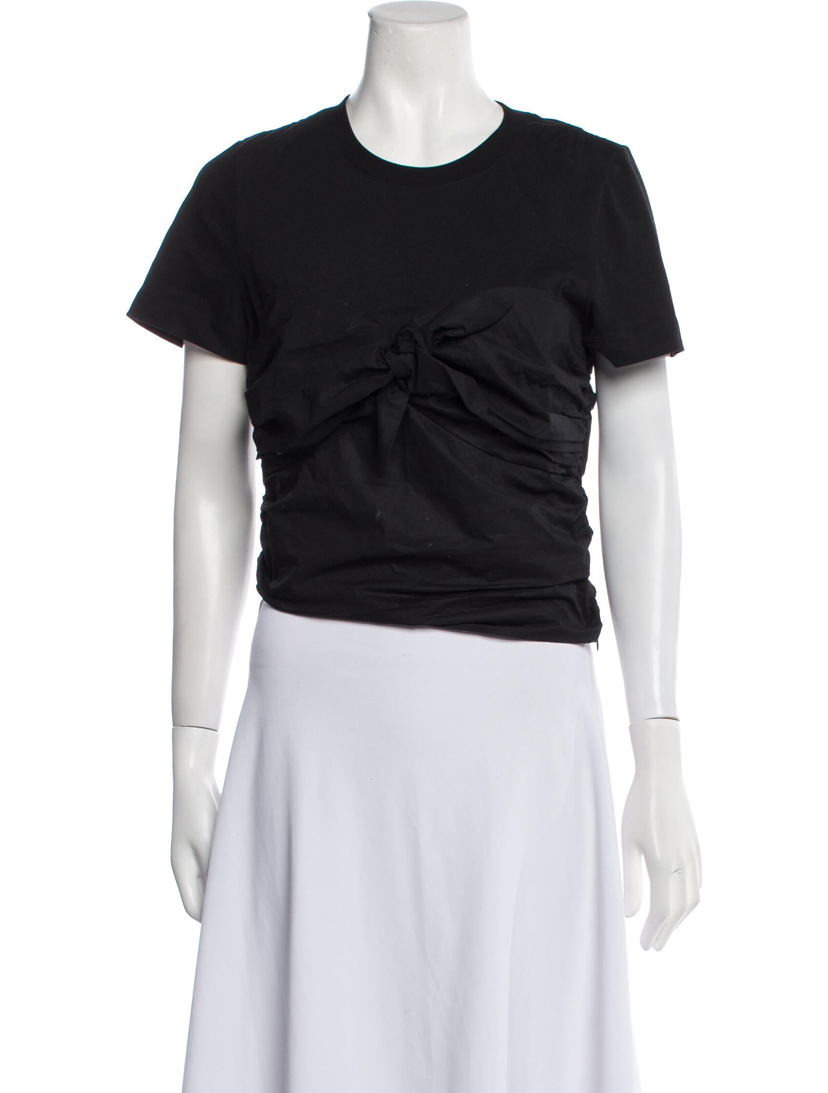 Tanya Taylor Crew Neck Short Sleeve Crop Top