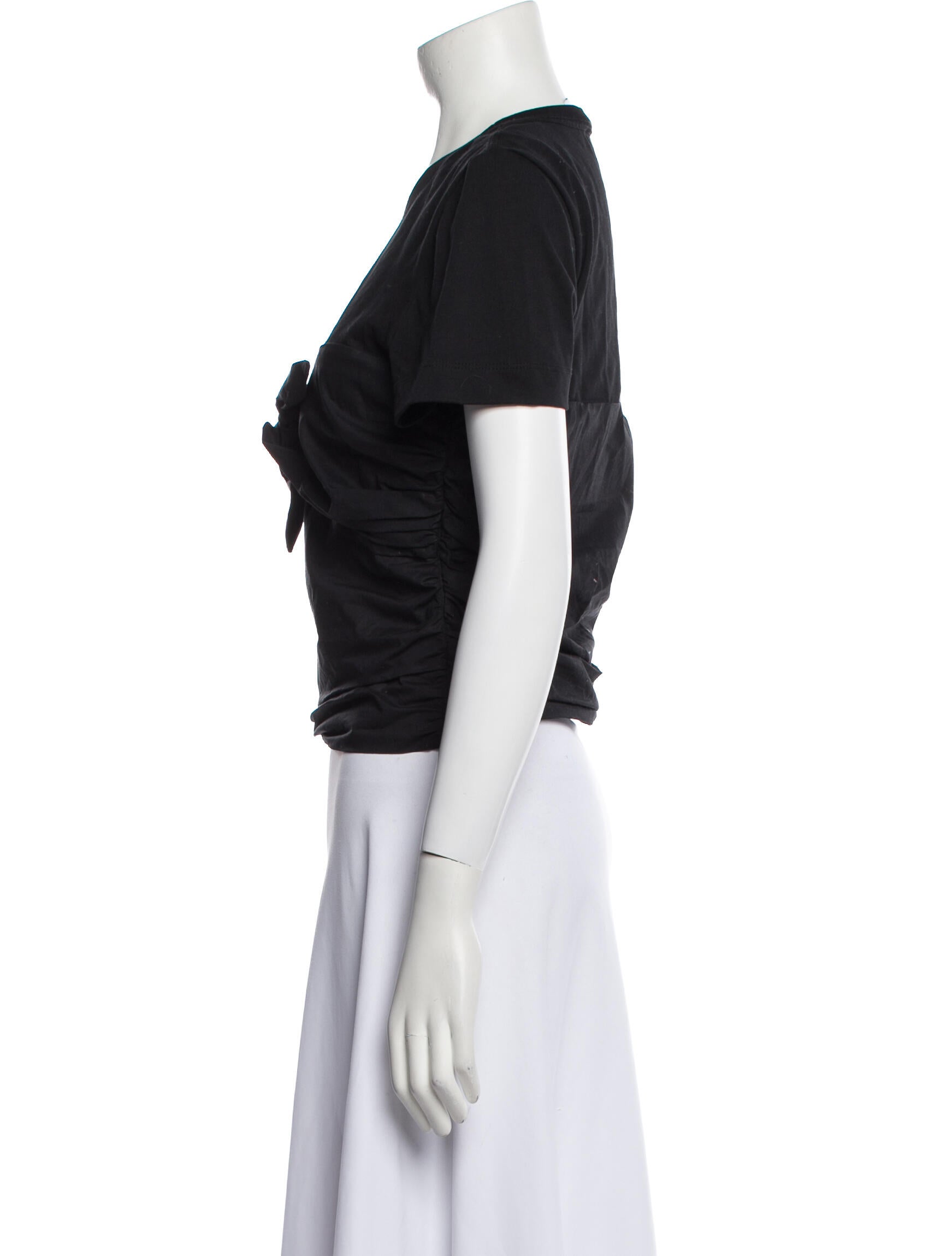 Tanya Taylor Crew Neck Short Sleeve Crop Top