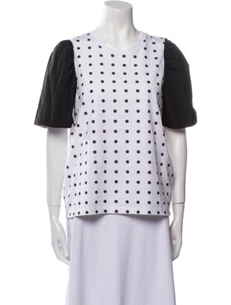 Tanya Taylor Polka Dot Print Crew Neck T-Shirt
