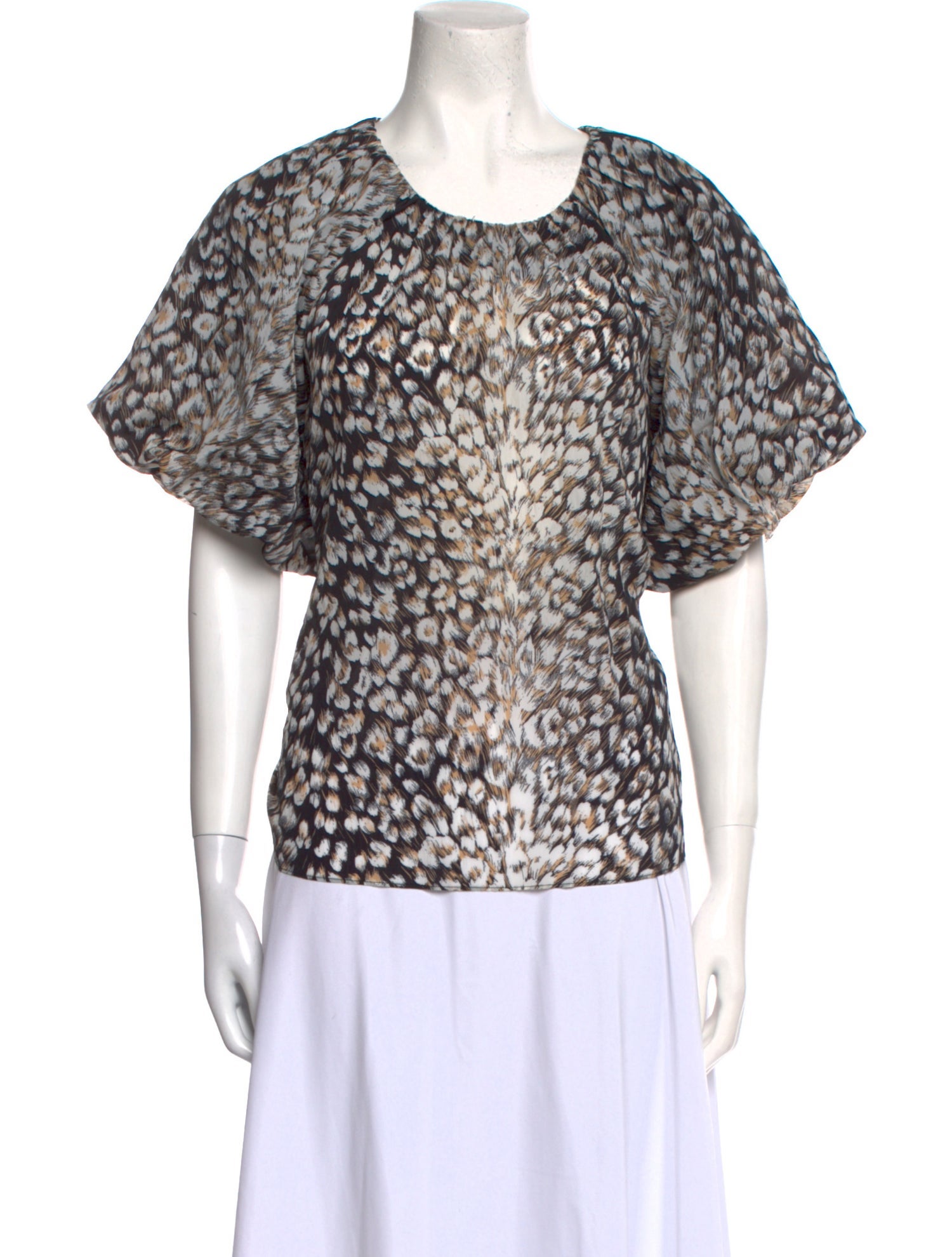 Tanya Taylor Printed Scoop Neck Top