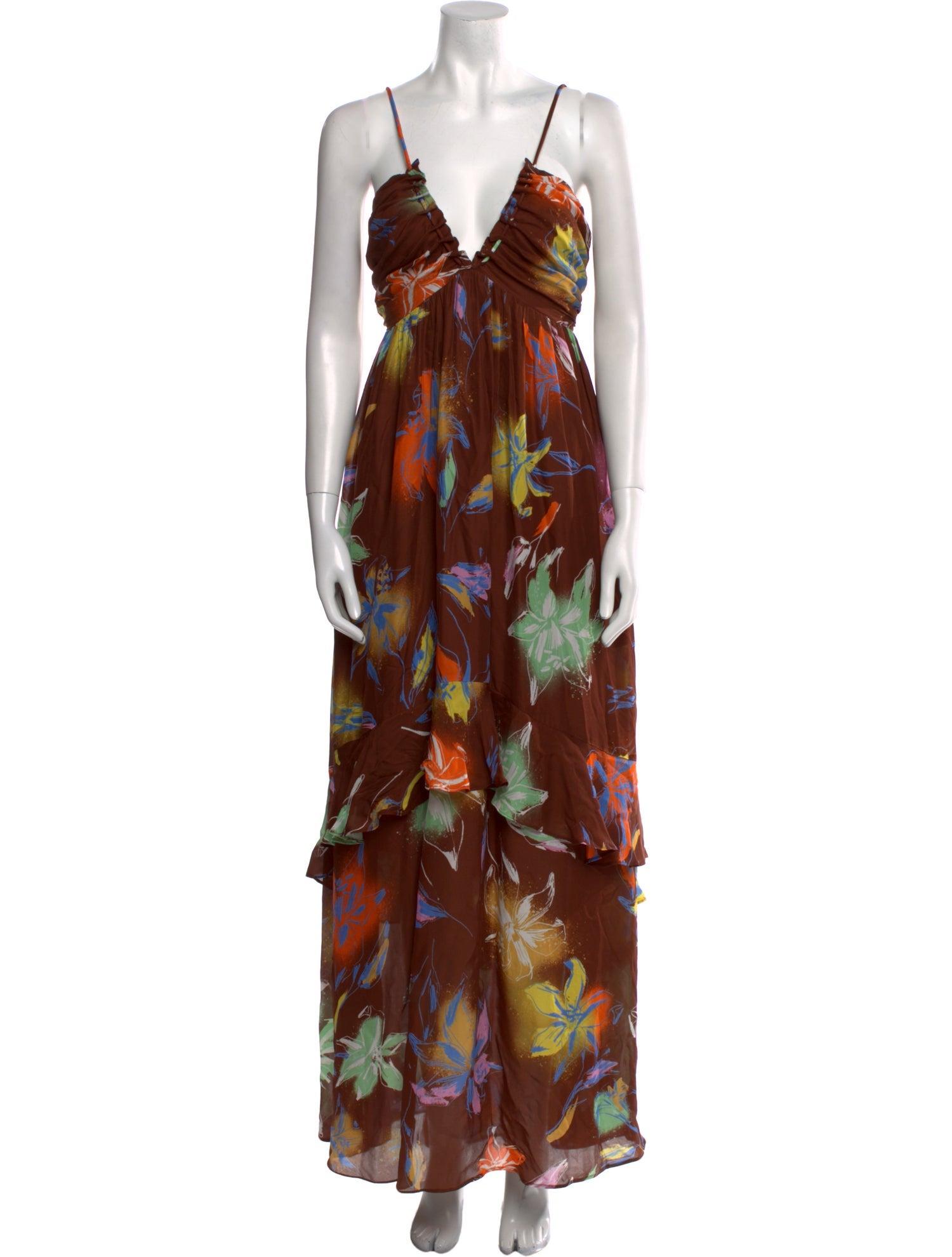 Tanya Taylor Floral Print Long Dress
