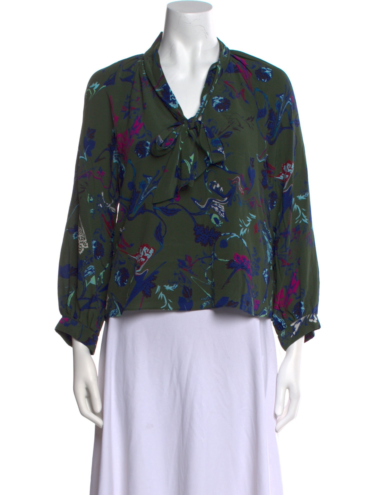 Tanya Taylor Silk Floral Print Blouse