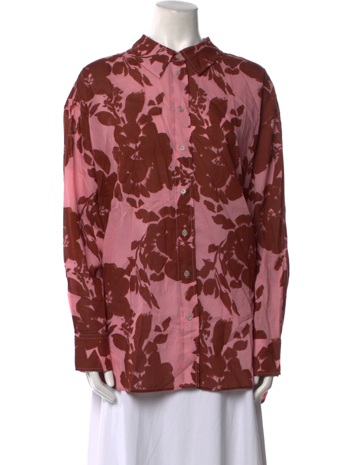Tanya Taylor Floral Print Long Sleeve Button-Up Top