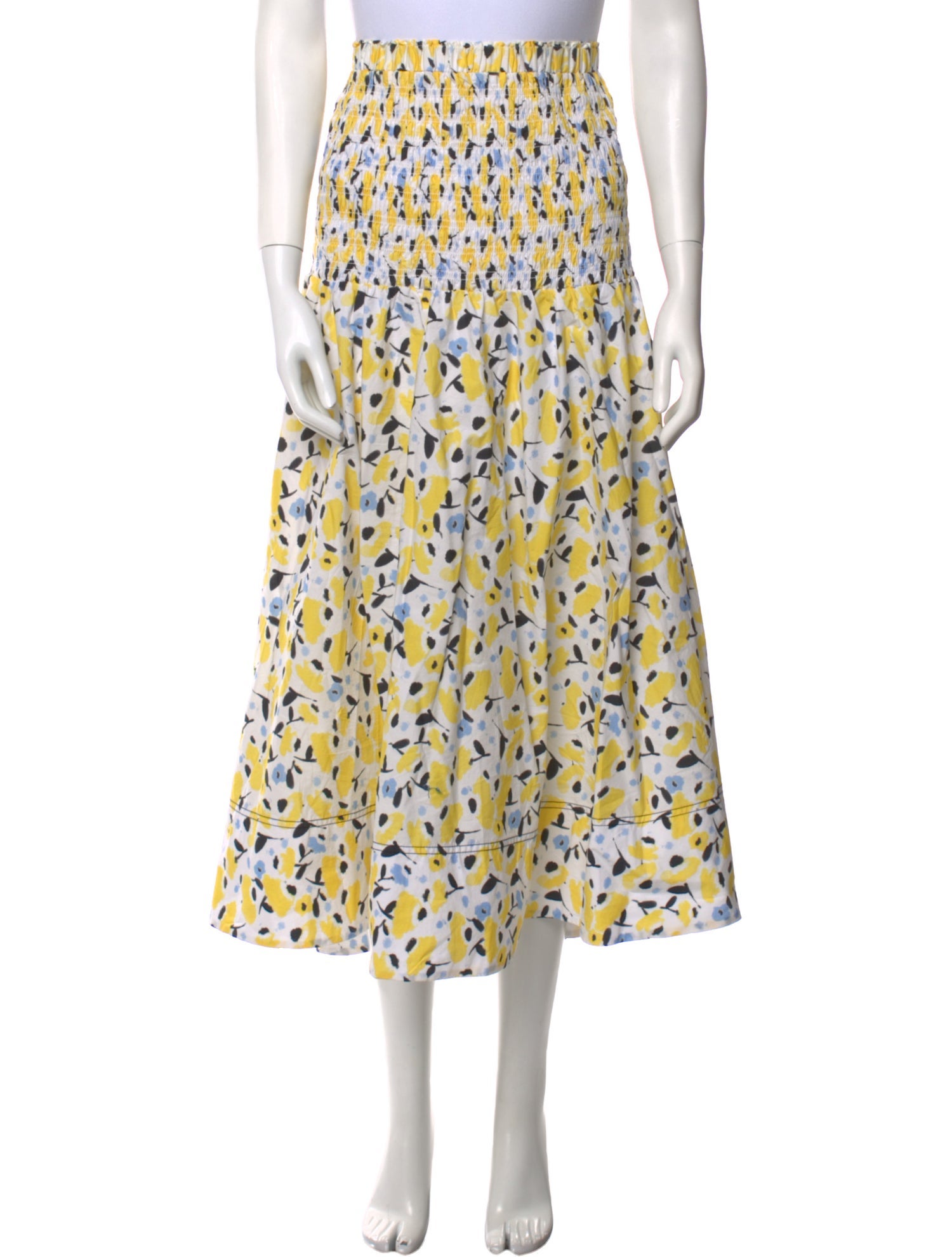 Tanya Taylor Floral Print Midi Length Skirt