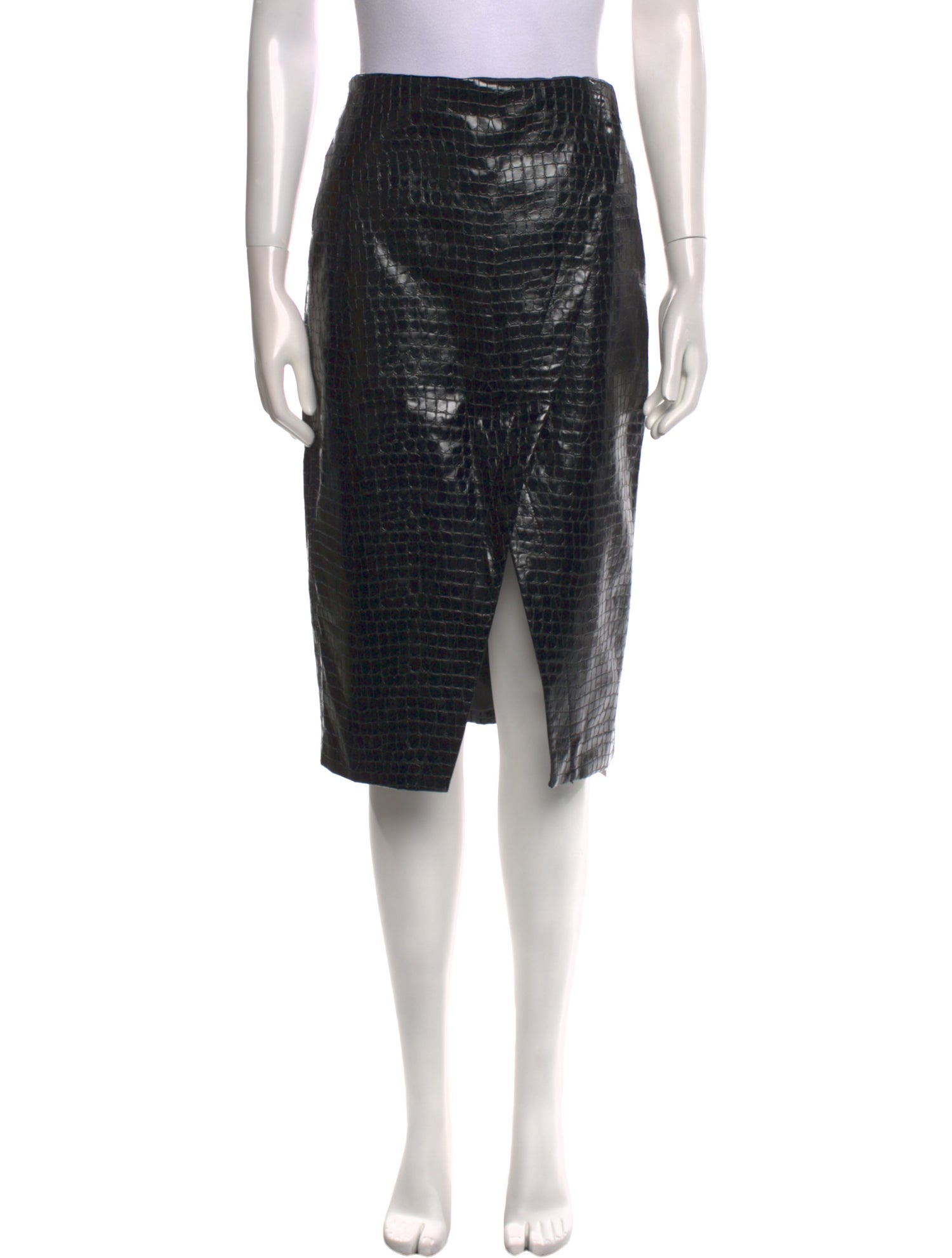 Tanya Taylor Faux Leather Knee-Length Skirt