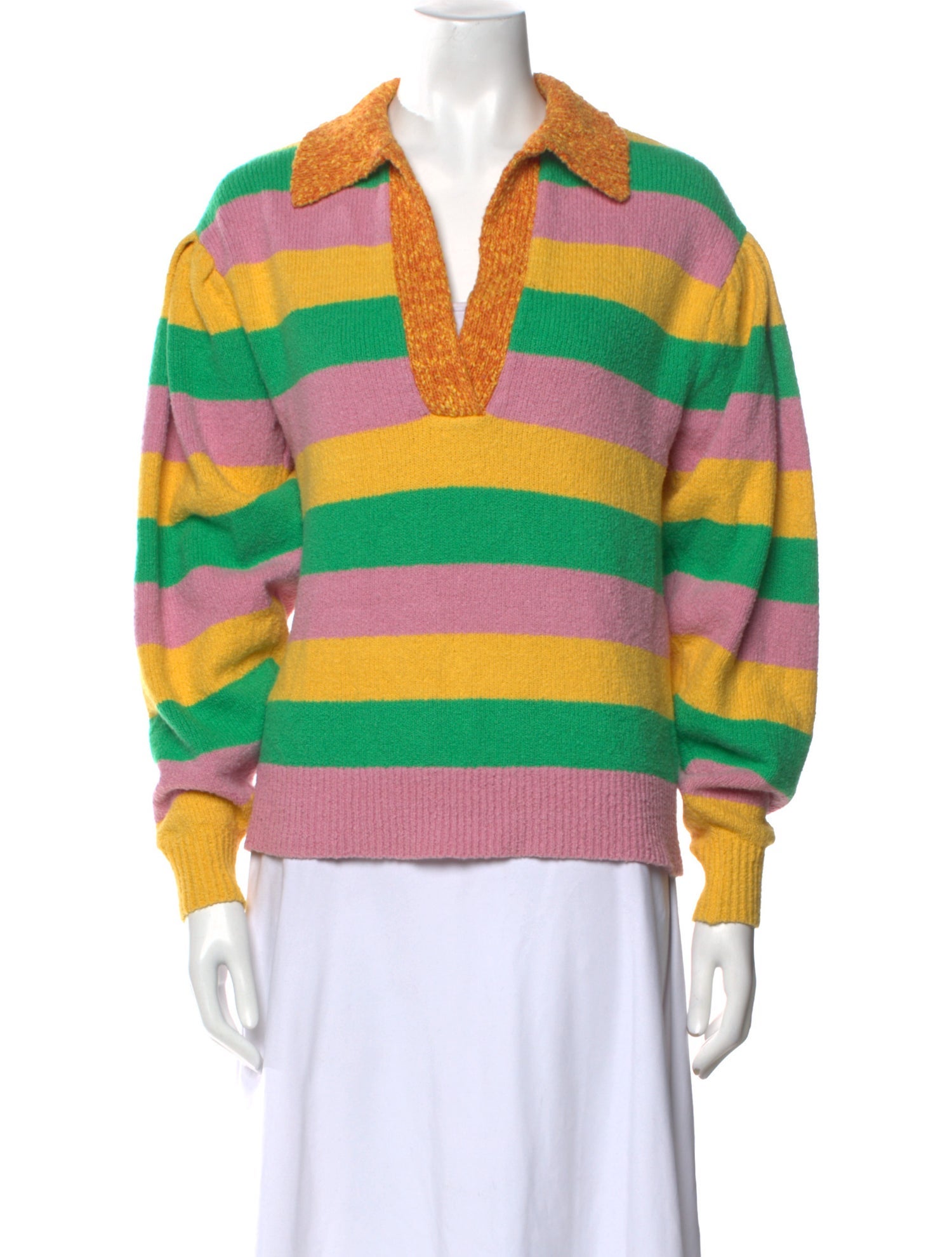 Tanya Taylor Striped V-Neck Sweater