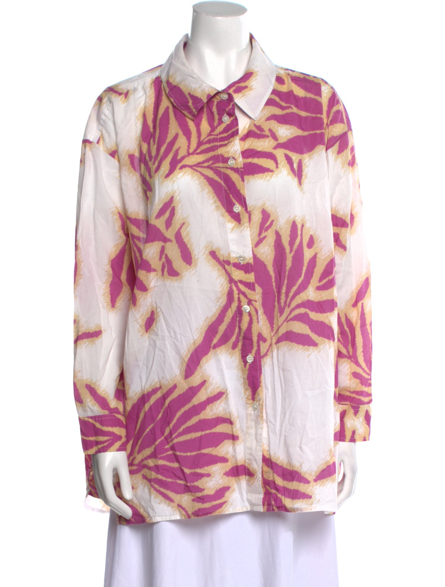 Tanya Taylor Printed Long Sleeve Button-Up Top