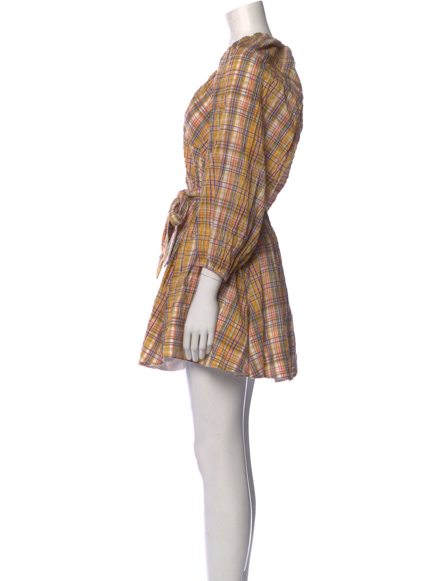 Tanya Taylor Plaid Print Mini Dress