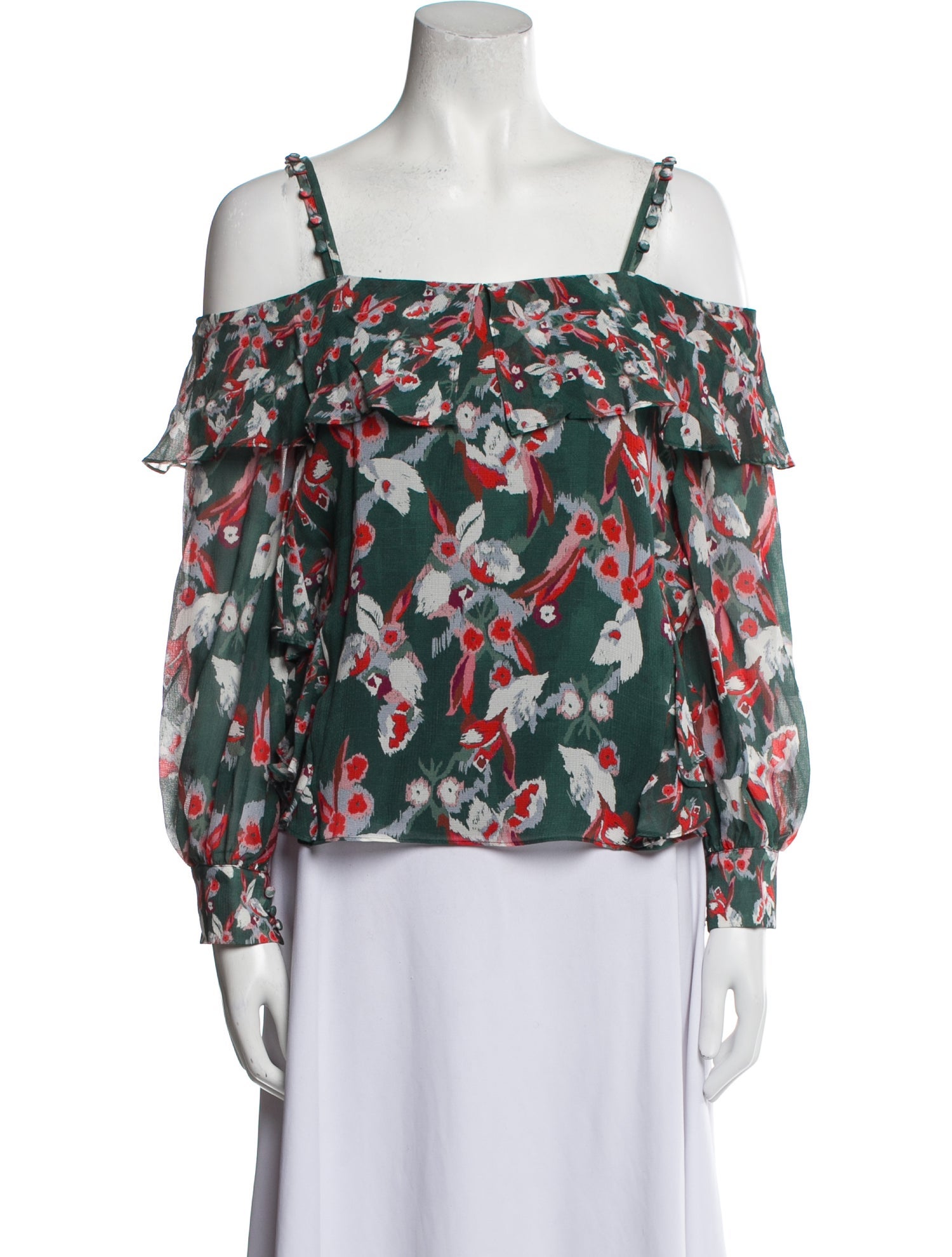 Tanya Taylor Silk Floral Print Blouse