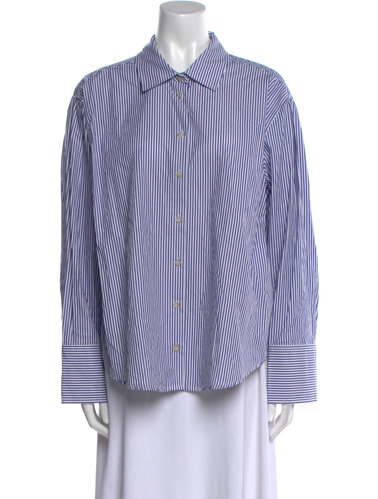 Tanya Taylor Striped Long Sleeve Button-Up Top w/ Tags