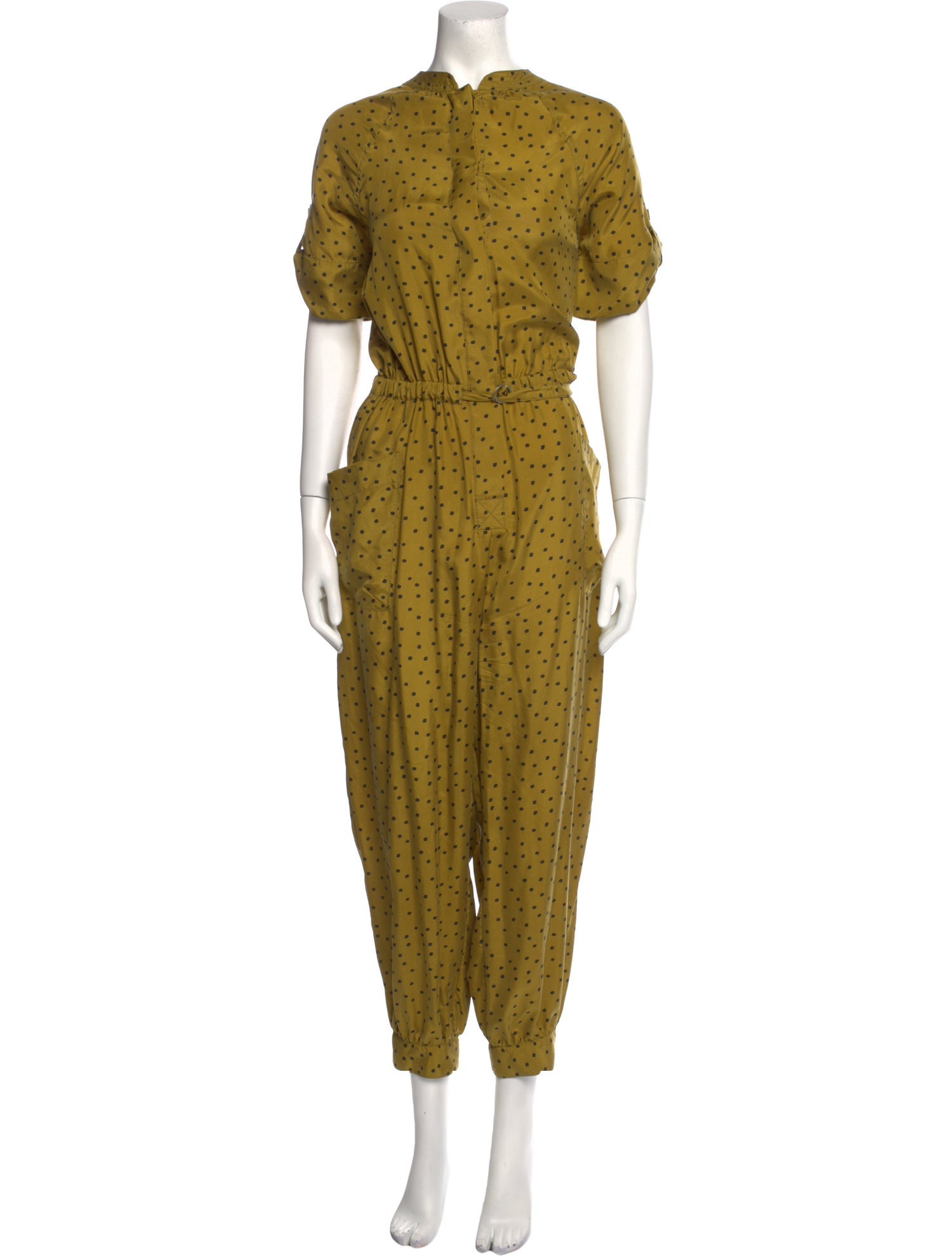 Tanya Taylor Silk Polka Dot Print Jumpsuit