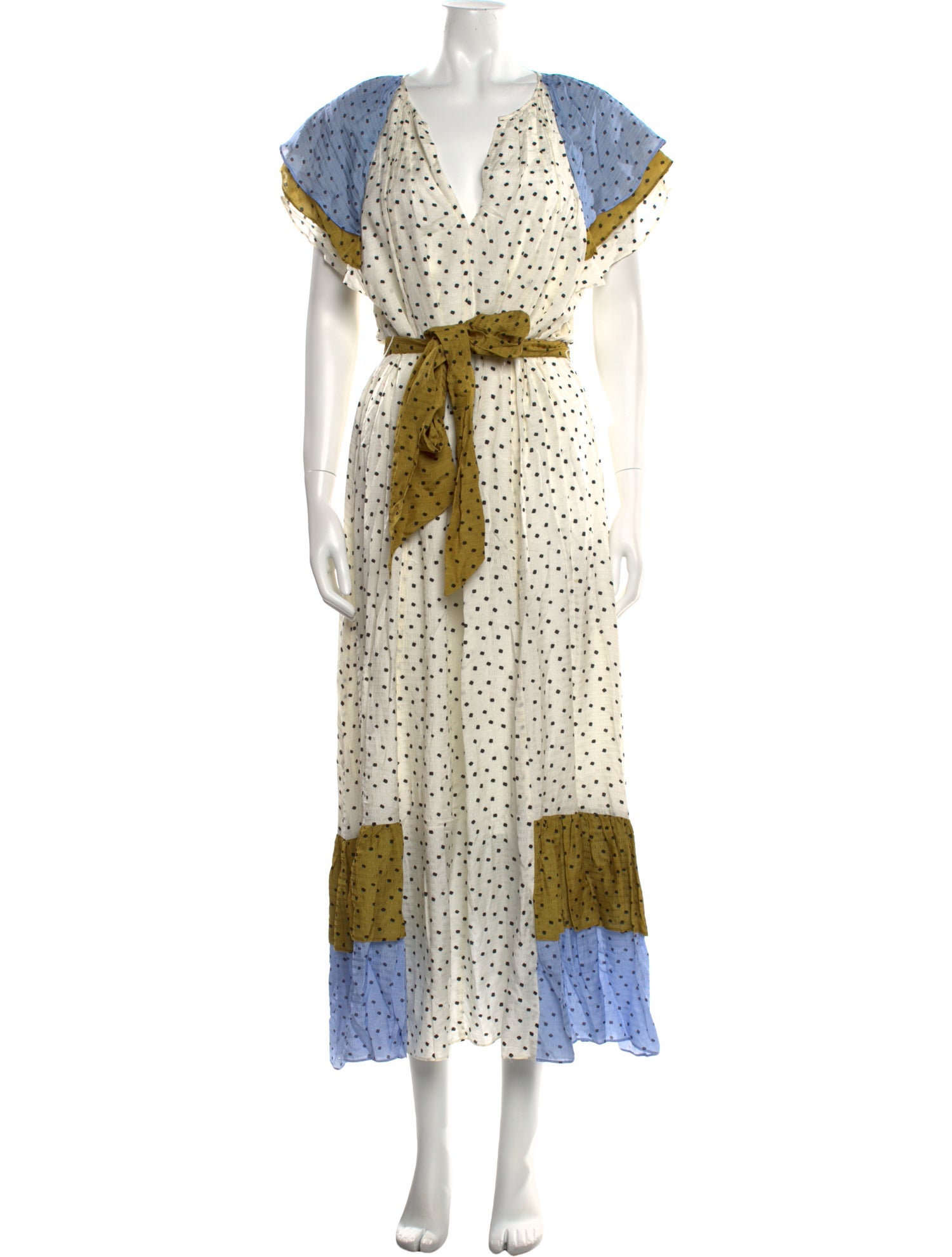 Tanya Taylor Polka Dot Print Long Dress