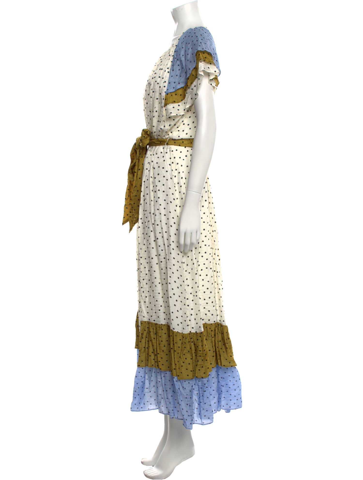 Tanya Taylor Polka Dot Print Long Dress