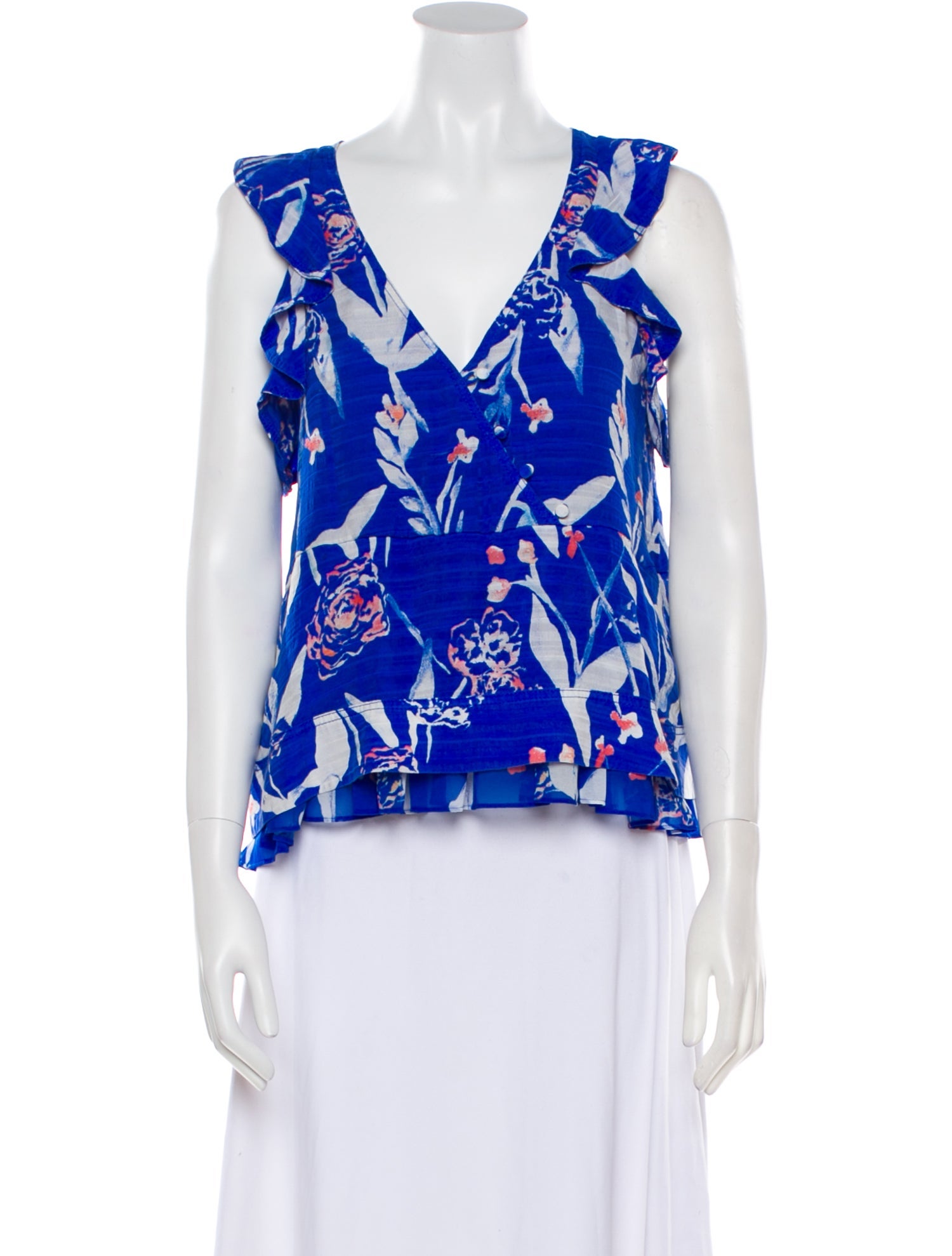 Tanya Taylor Silk Floral Print Blouse