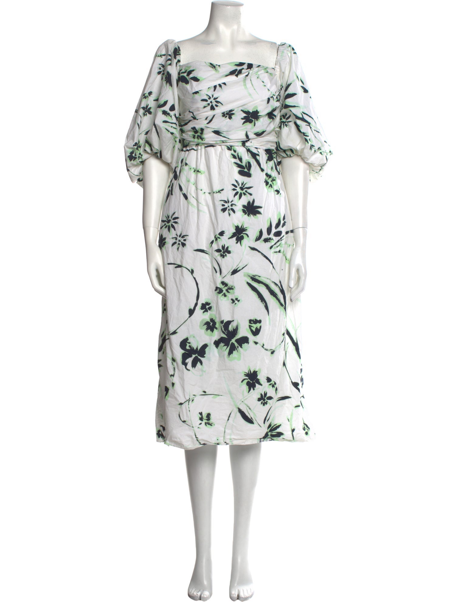 Tanya Taylor Floral Print Midi Length Dress