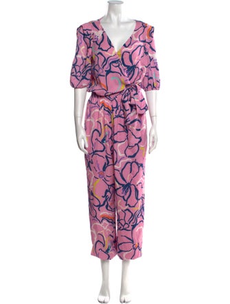 Tanya Taylor Silk Printed Jumpsuit
