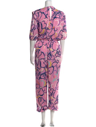 Tanya Taylor Silk Printed Jumpsuit