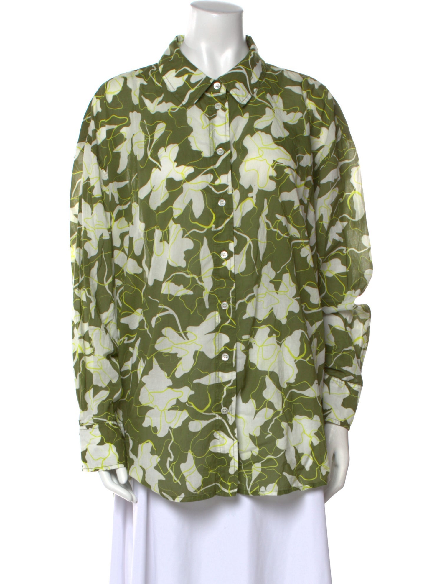 Tanya Taylor Floral Print Long Sleeve Button-Up Top