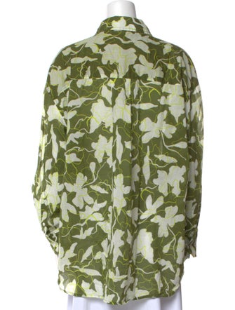 Tanya Taylor Floral Print Long Sleeve Button-Up Top
