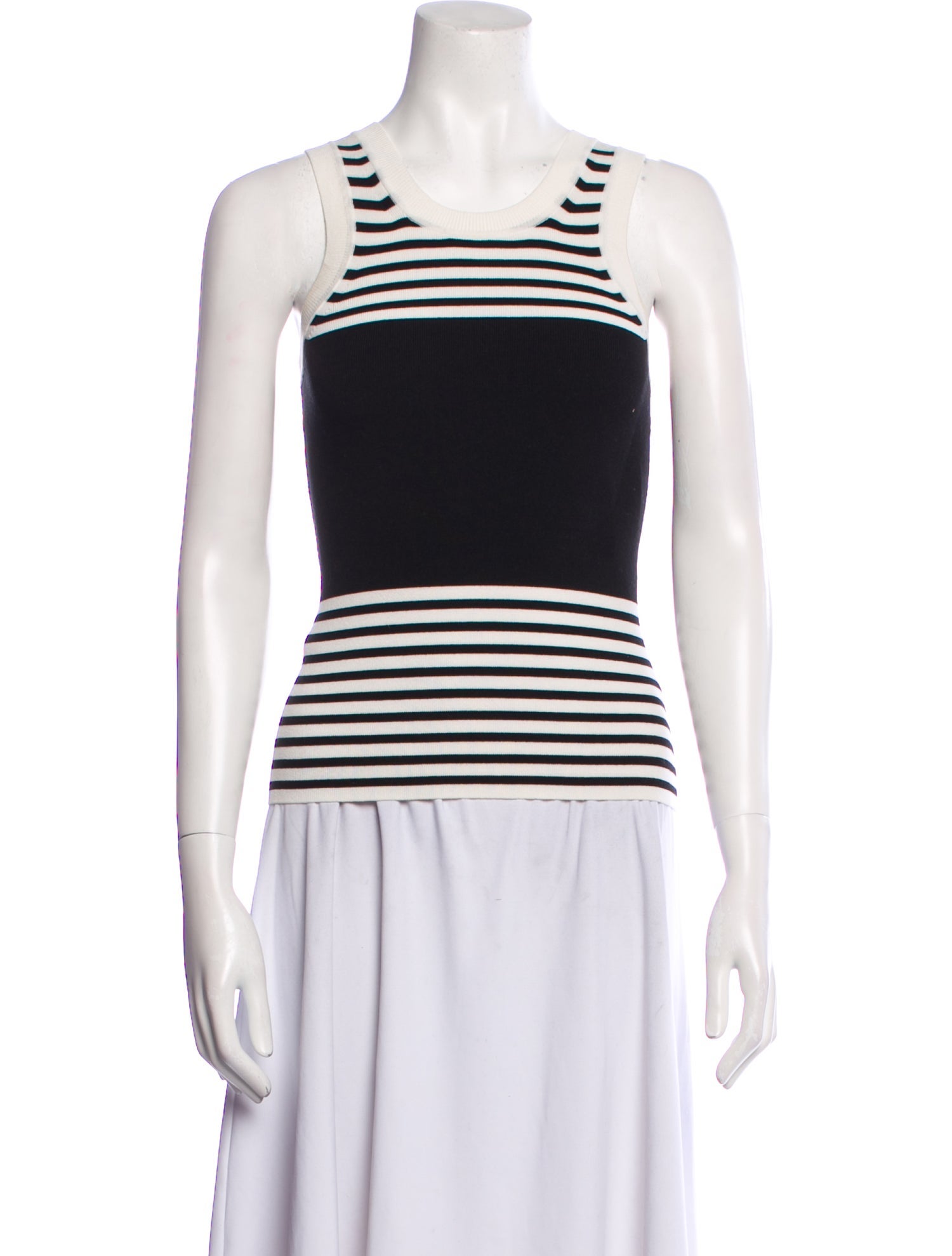 Tanya Taylor Striped Scoop Neck Top