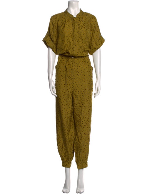 Tanya Taylor Silk Mock Neck Jumpsuit