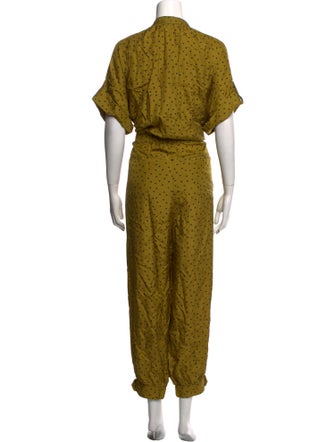 Tanya Taylor Silk Mock Neck Jumpsuit