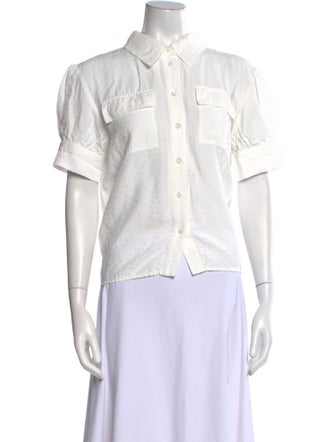 Tanya Taylor Short Sleeve Button-Up Top