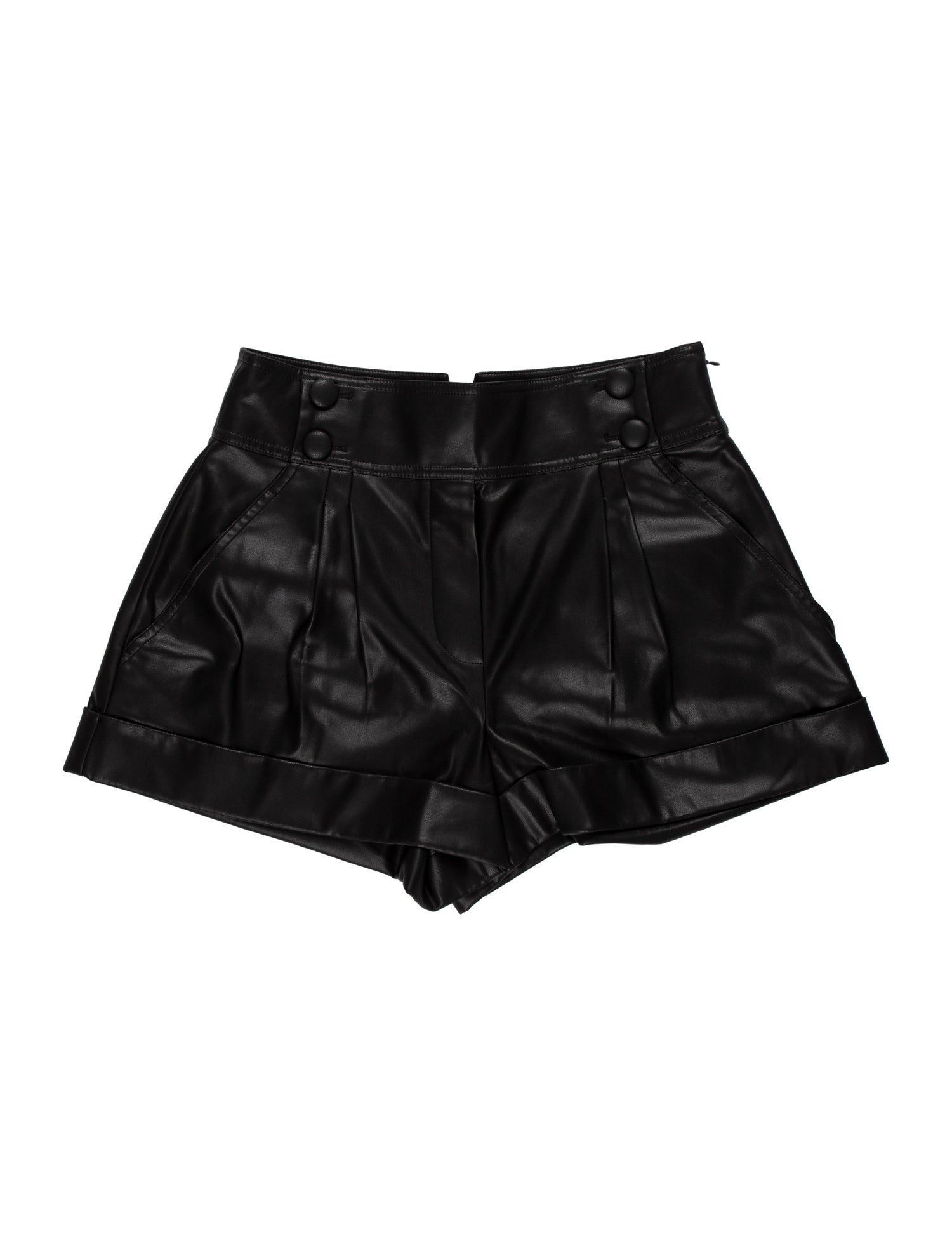 Tanya Taylor Faux Leather Mini Shorts