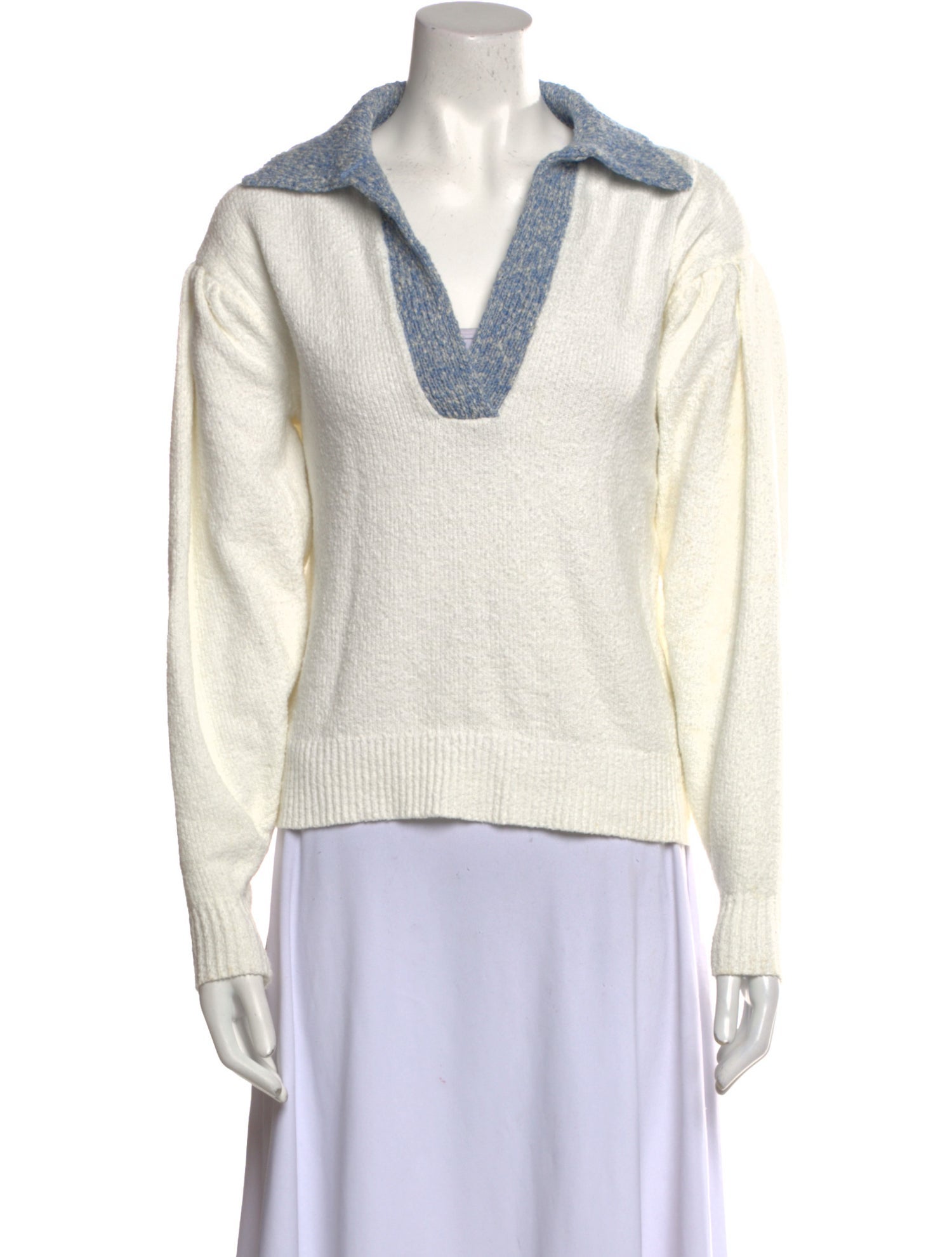 Tanya Taylor Colorblock Pattern V-Neck Sweater