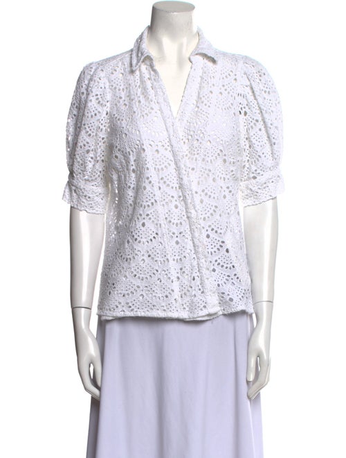 Tanya Taylor Eyelet Printed Button-Up Top