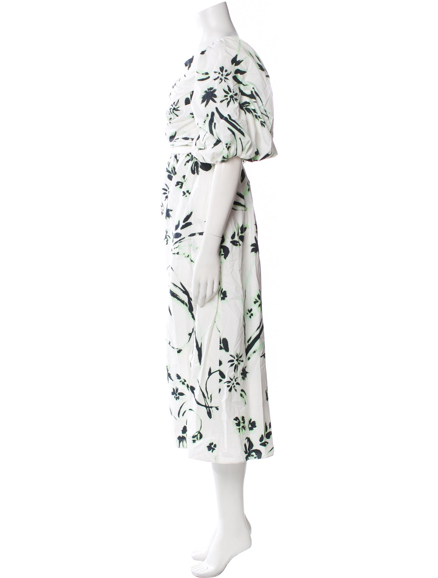 Tanya Taylor Floral Print Midi Length Dress