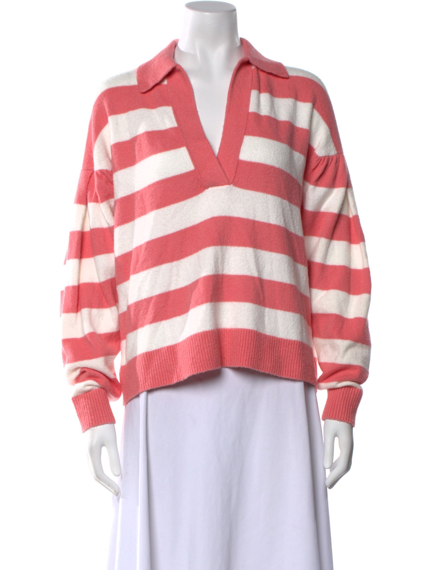 Tanya Taylor Striped V-Neck Blouse