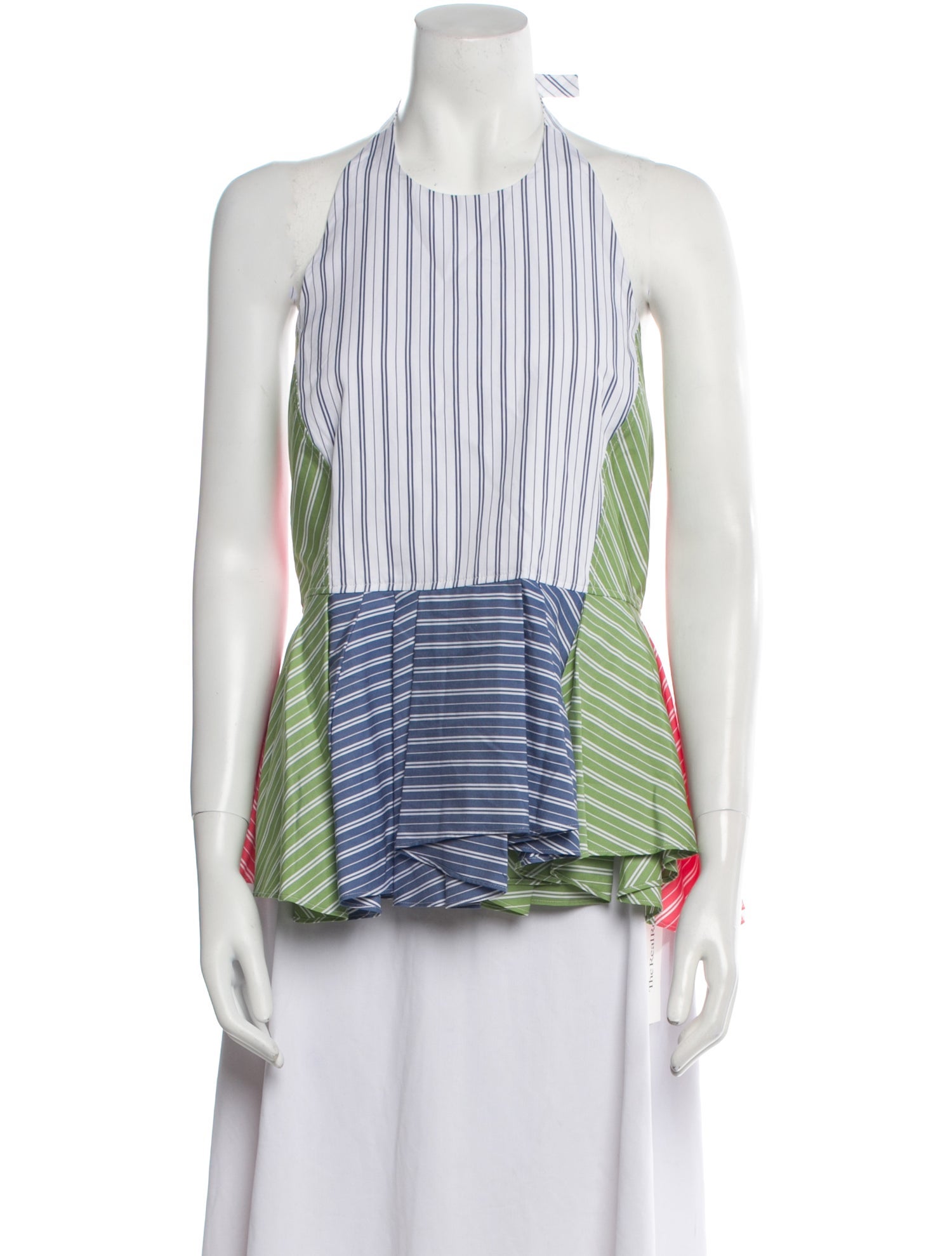 Tanya Taylor Striped Halterneck Blouse