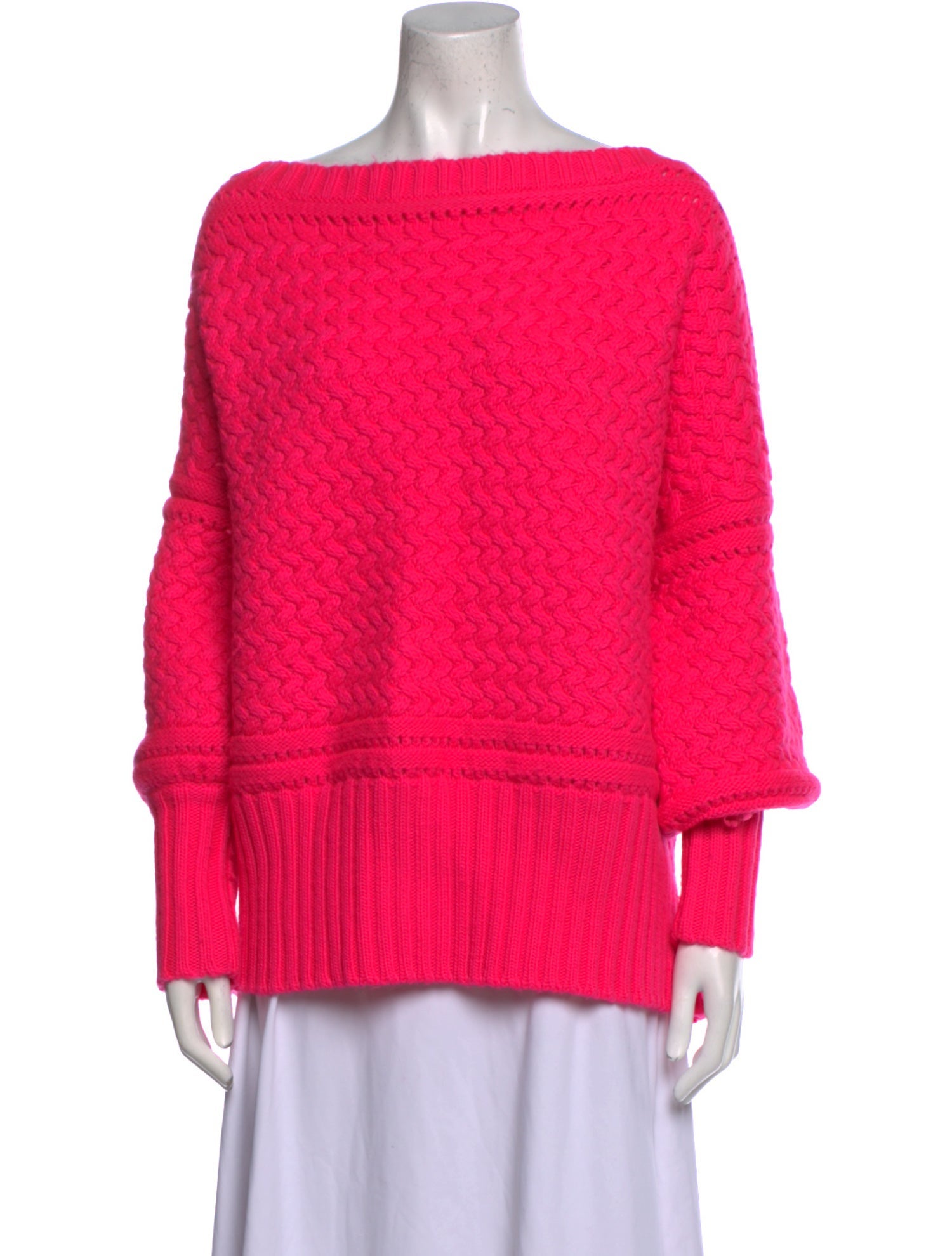 Tanya Taylor Wool Bateau Neckline Sweater