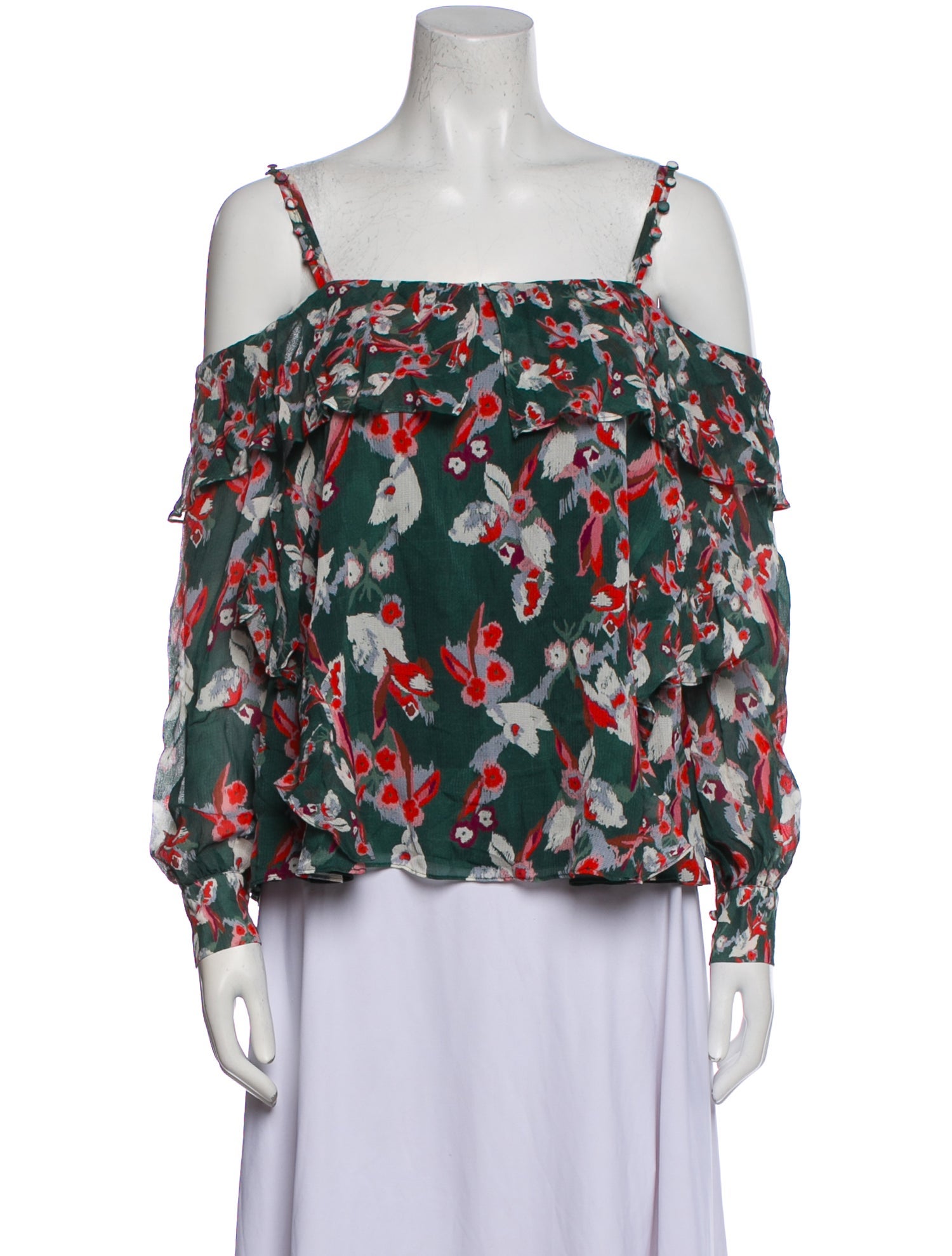 Tanya Taylor Silk Floral Print Blouse