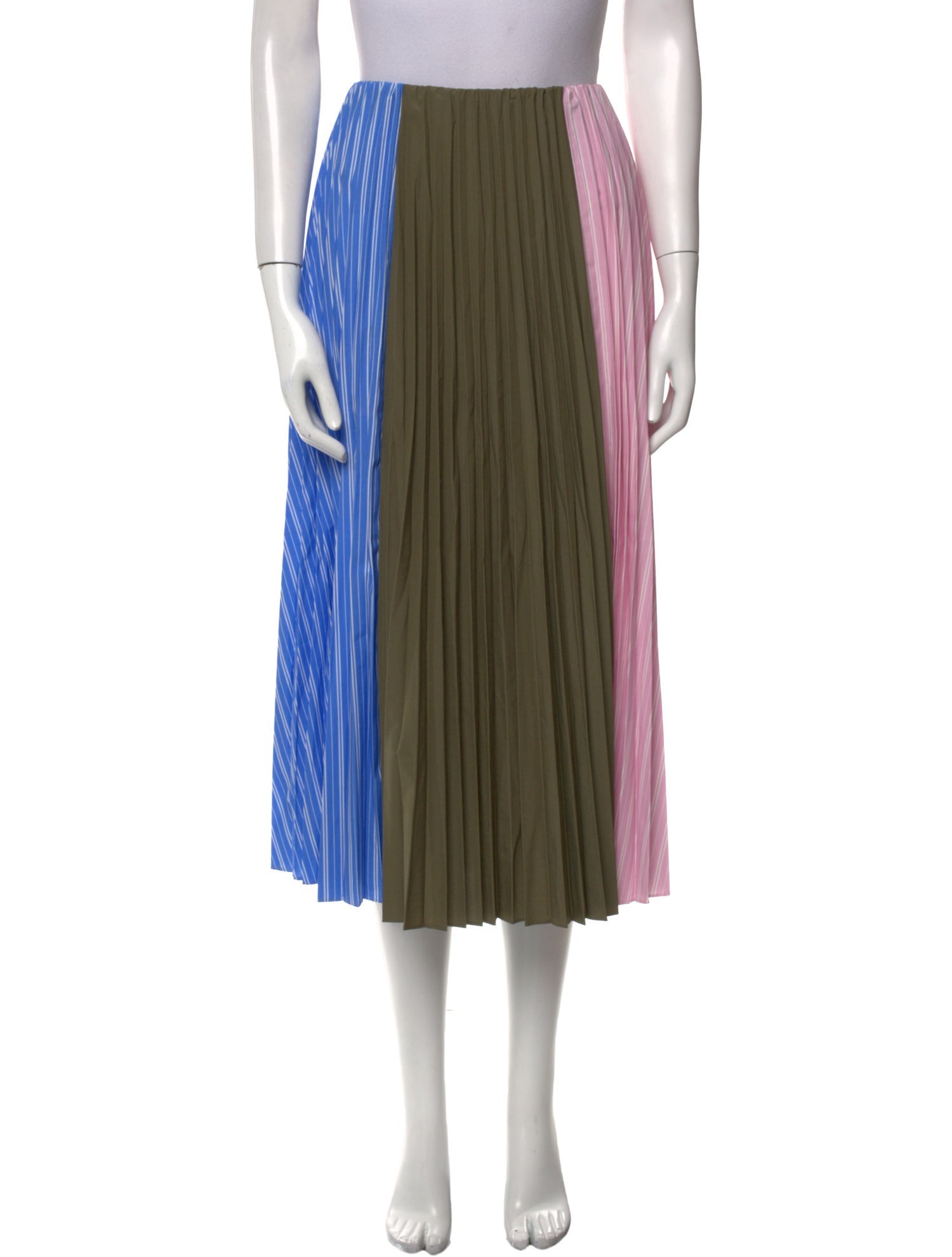 Tanya Taylor Colorblock Pattern Midi Length Skirt