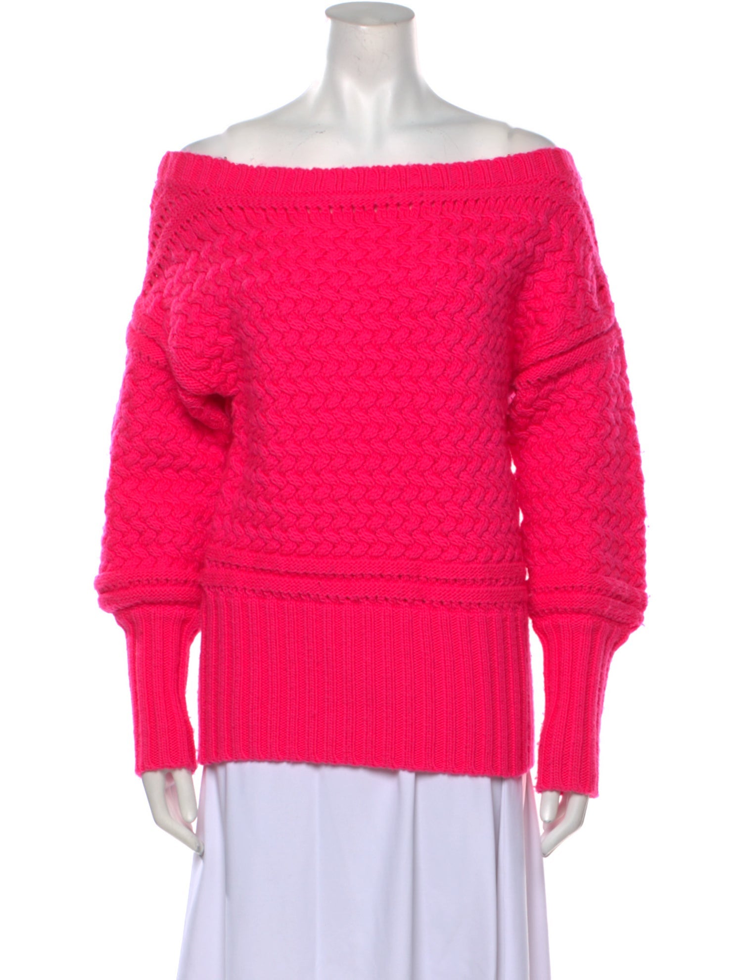 Tanya Taylor Wool Off-The-Shoulder Sweater