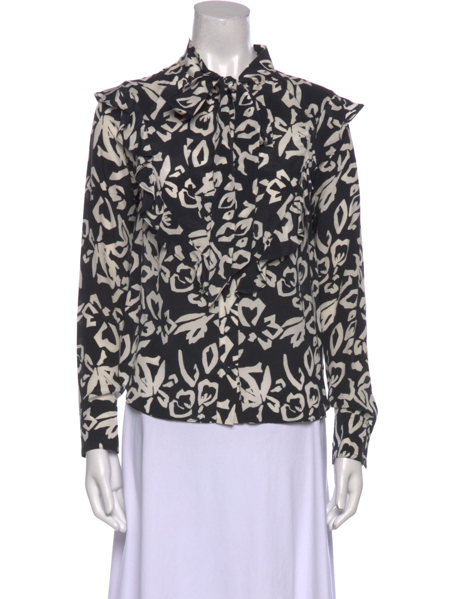 Tanya Taylor Silk Printed Button-Up Top