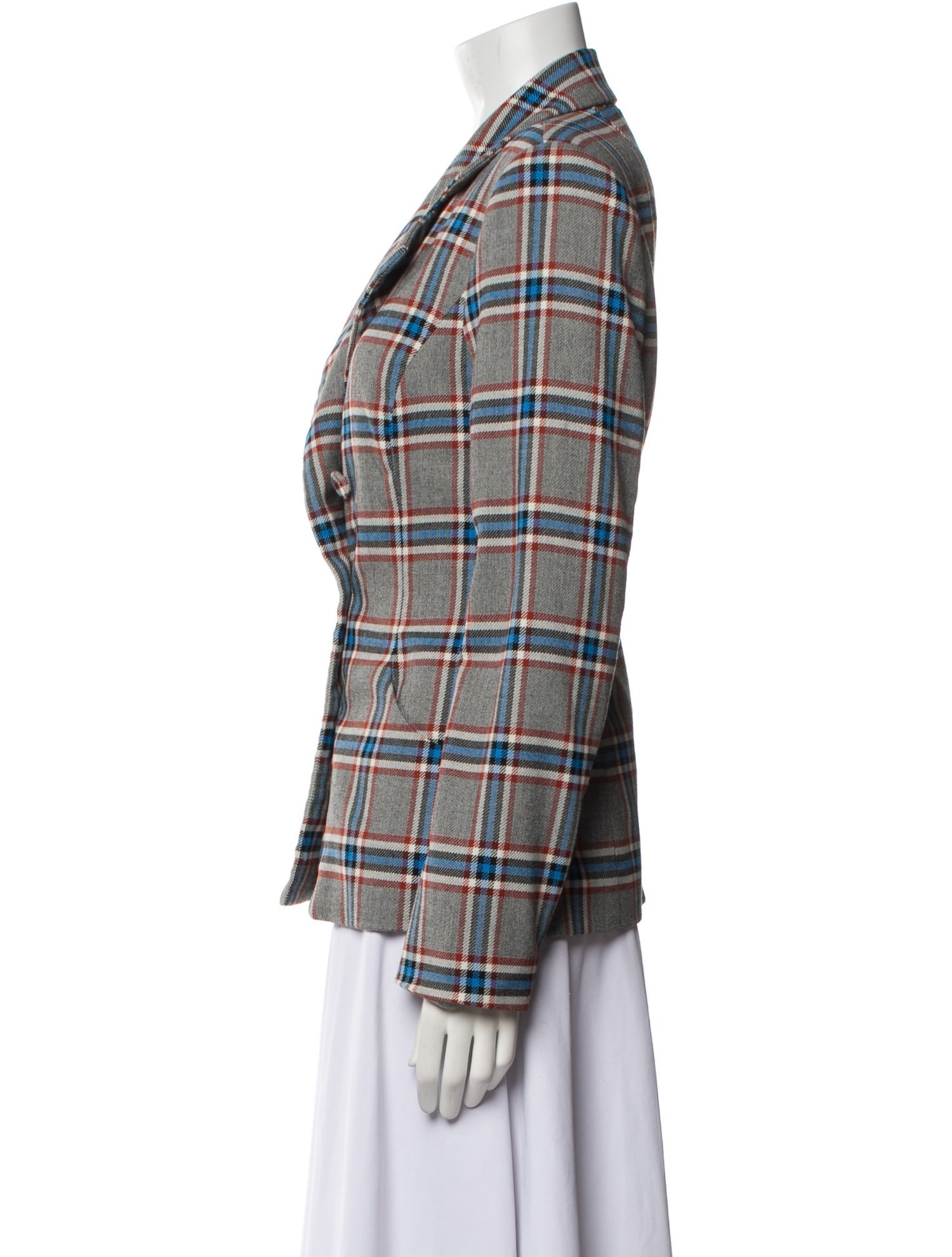 Tanya Taylor Plaid Print Blazer