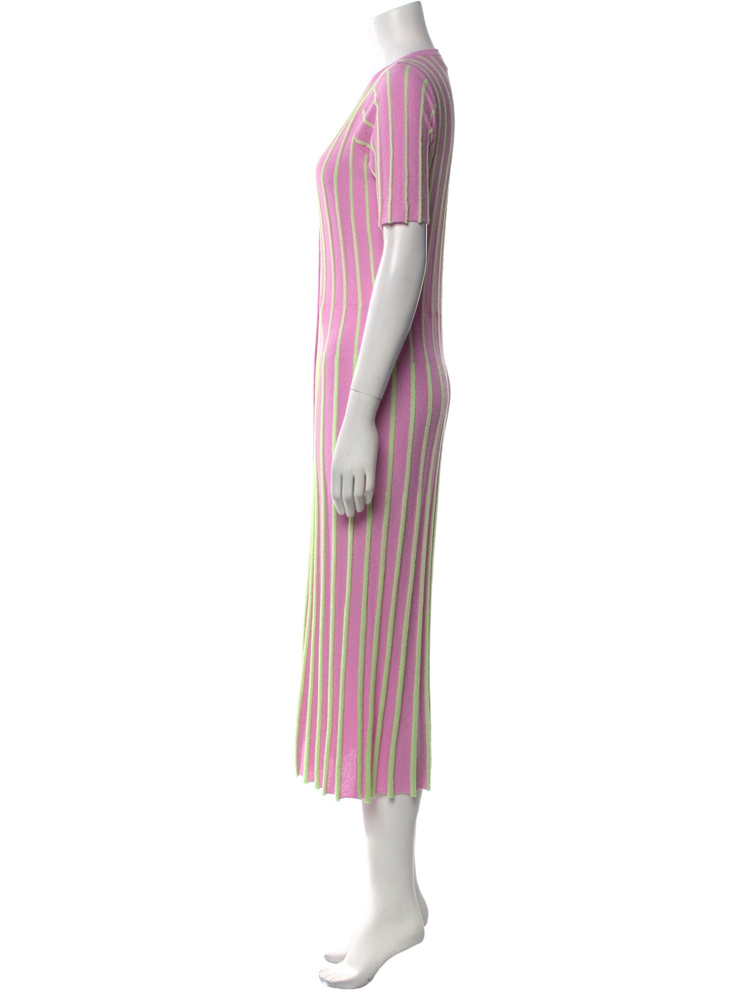 Tanya Taylor Striped Midi Length Dress