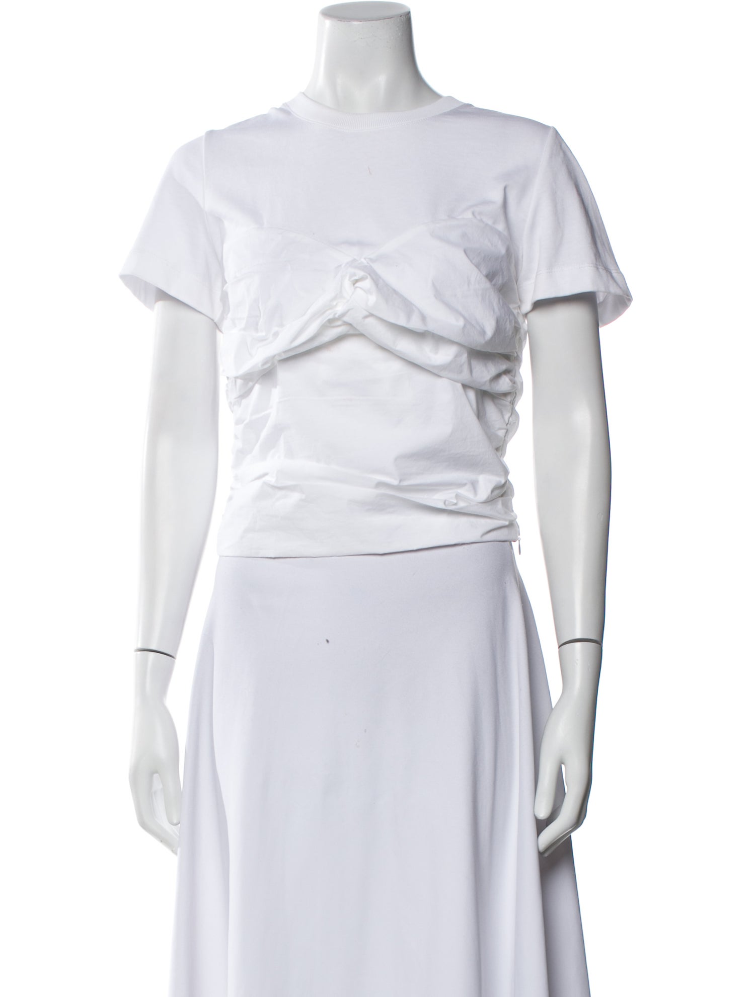 Tanya Taylor Crew Neck Short Sleeve Crop Top