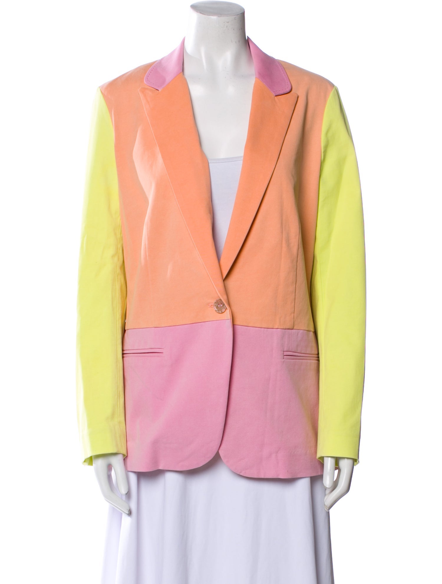 Tanya Taylor Colorblock Pattern Blazer