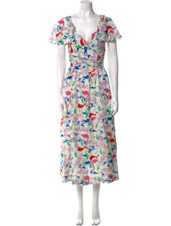 Tanya Taylor Silk Midi Length Dress