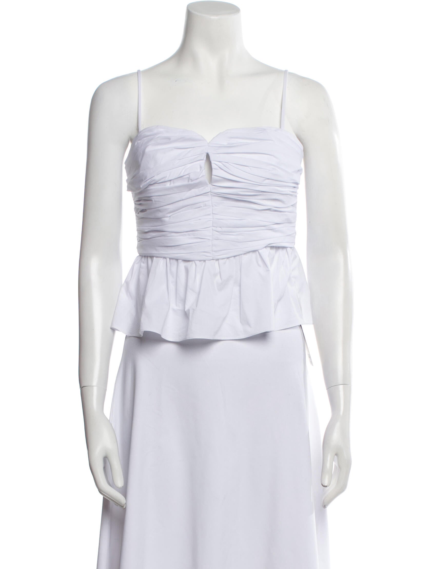 Tanya Taylor Square Neckline Sleeveless Crop Top