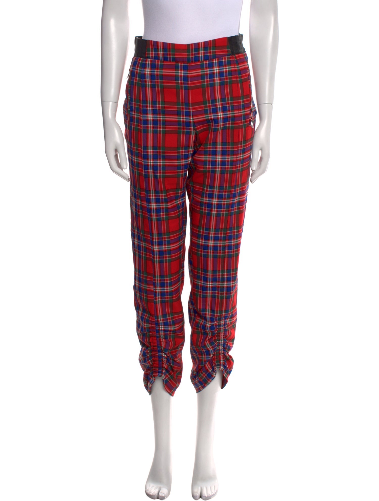 Tanya Taylor Plaid Print Skinny Leg Pants