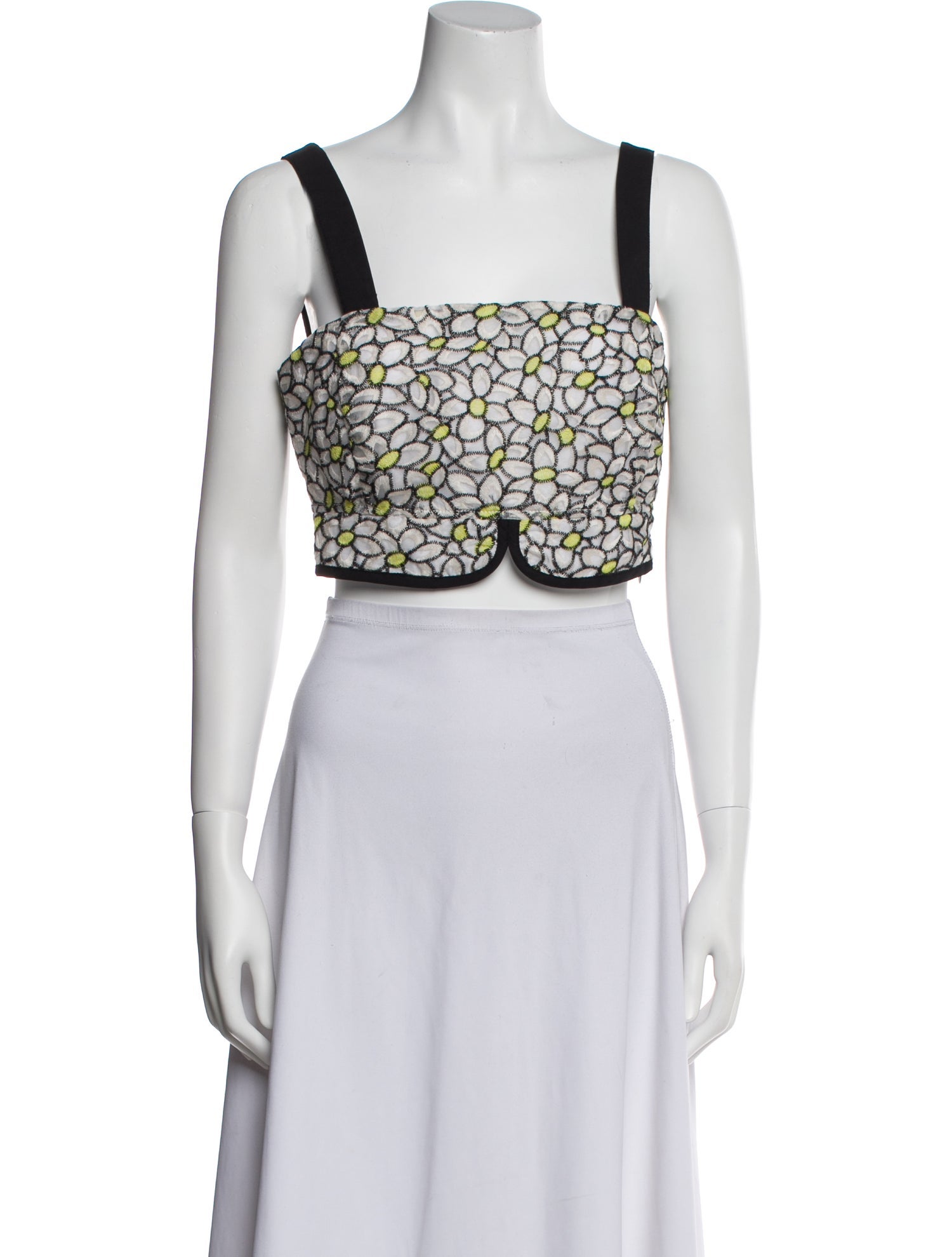 Tanya Taylor Floral Print Square Neckline Crop Top w/ Tags