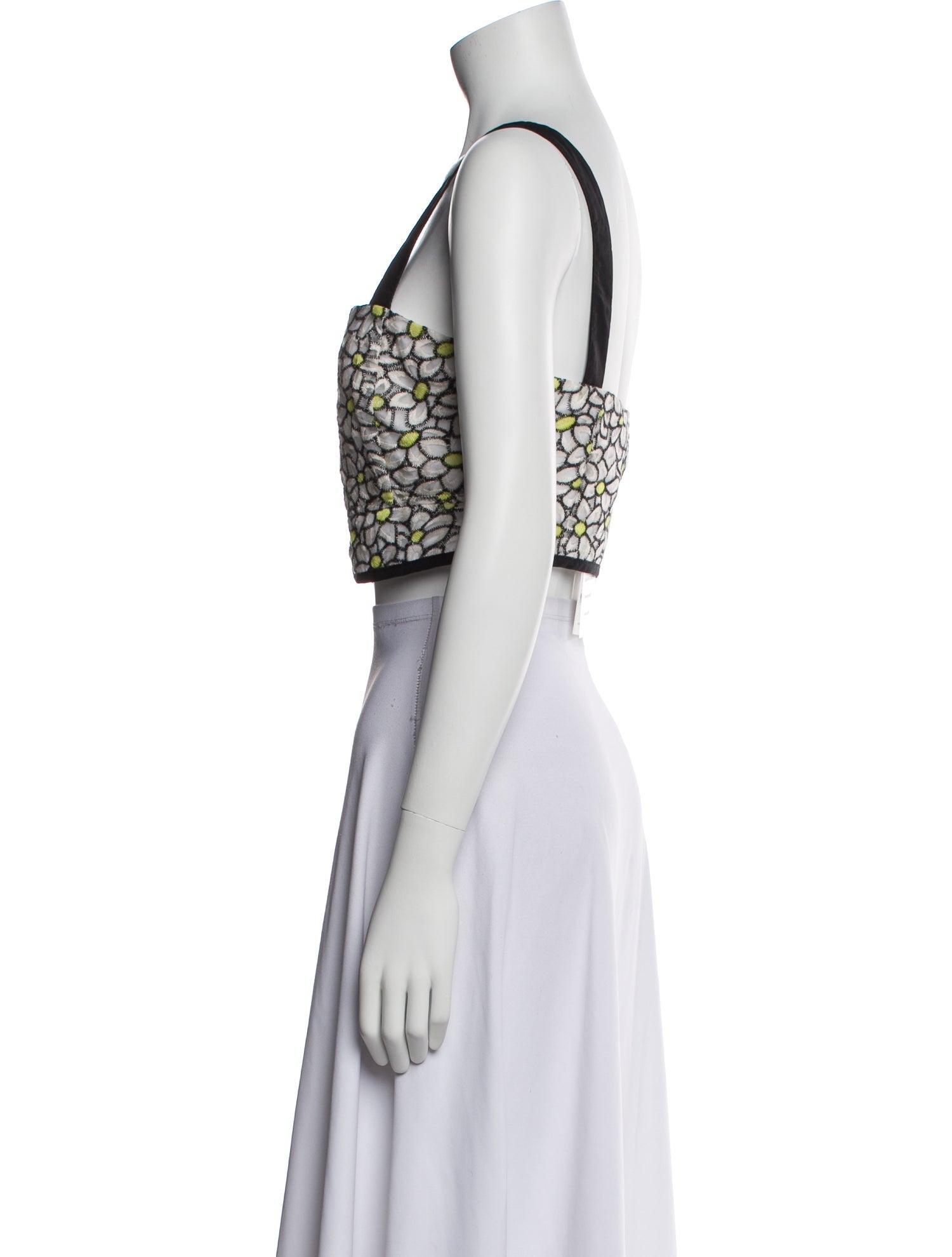 Tanya Taylor Floral Print Square Neckline Crop Top w/ Tags