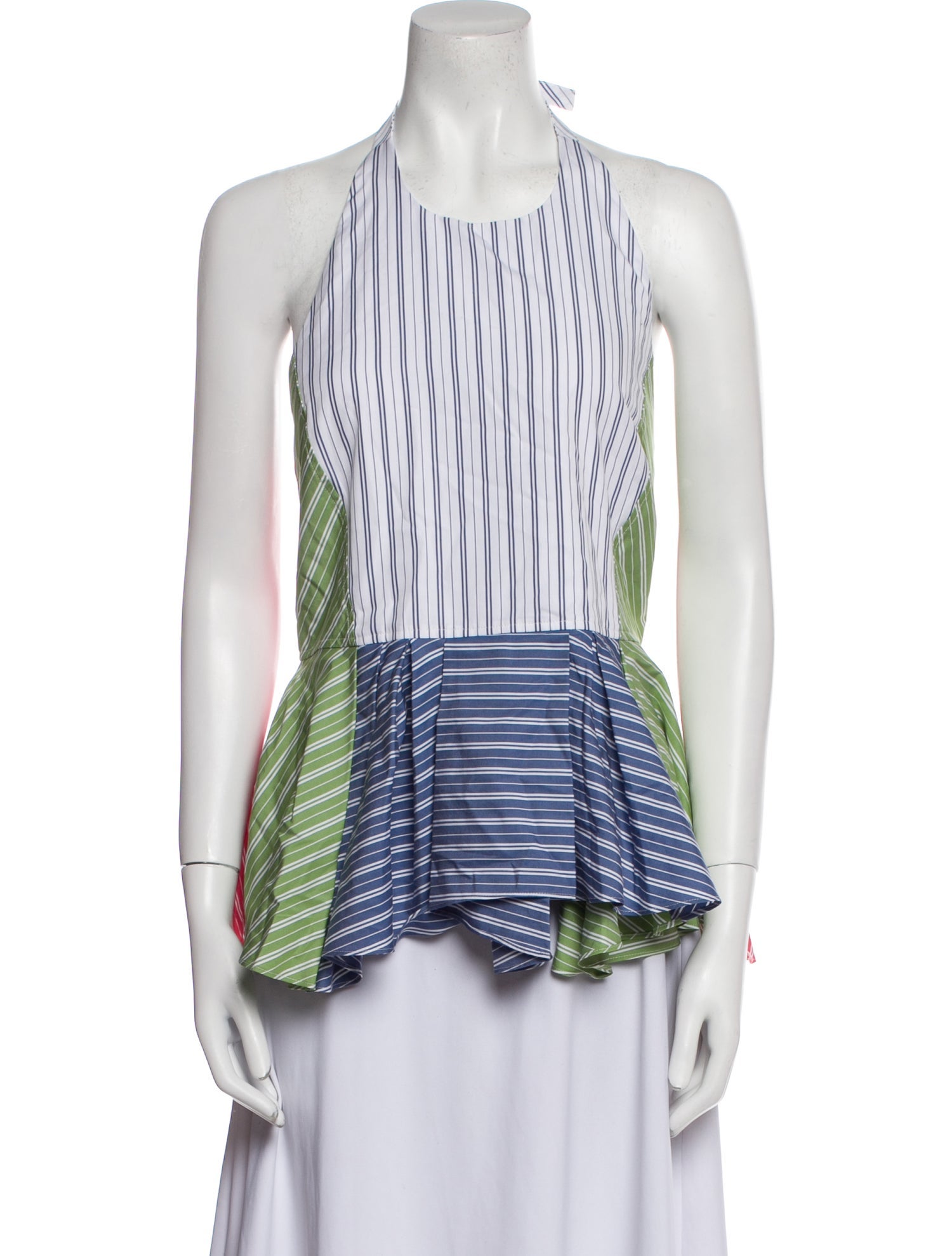 Tanya Taylor Striped Halterneck Top w/ Tags