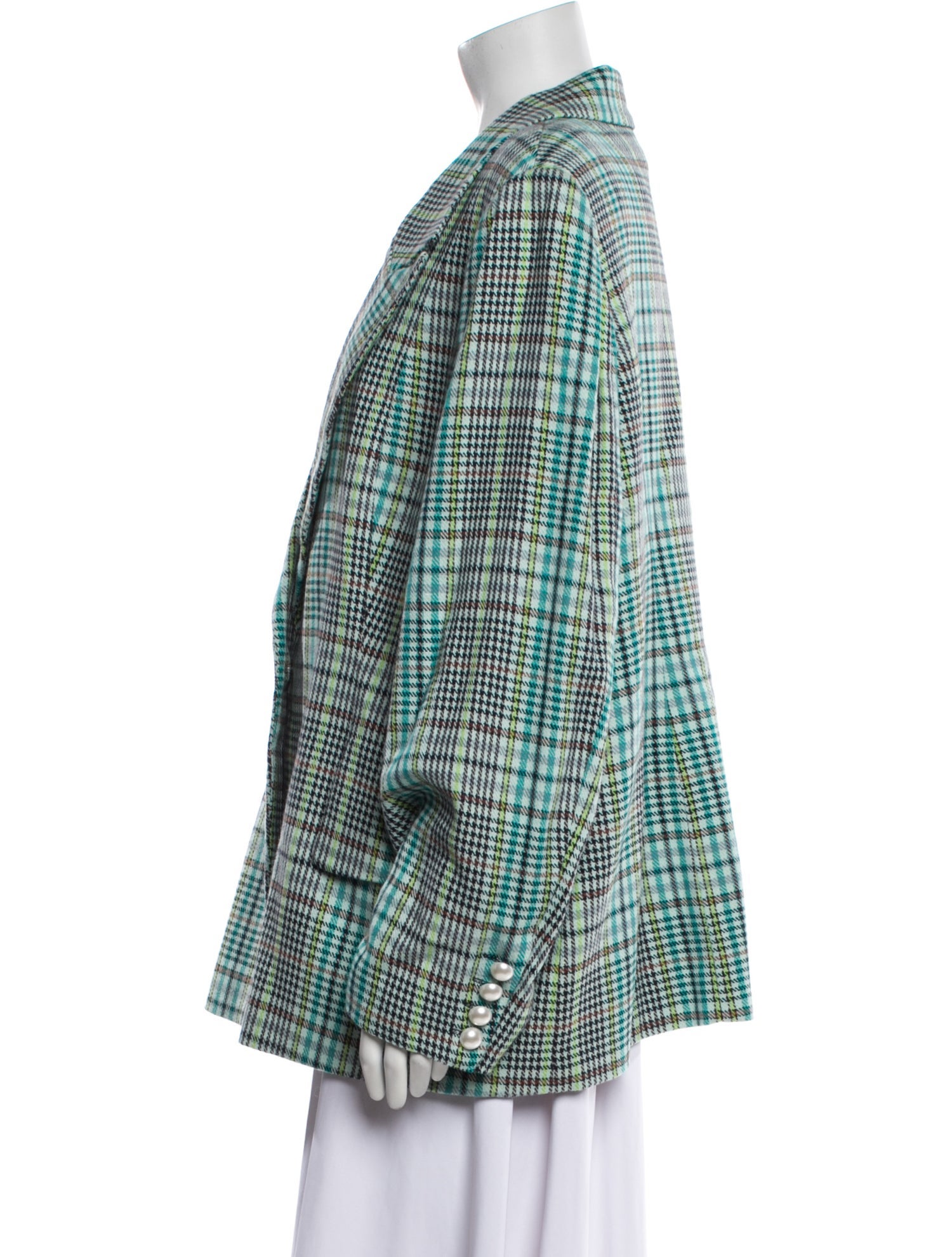 Tanya Taylor Plaid Print Blazer